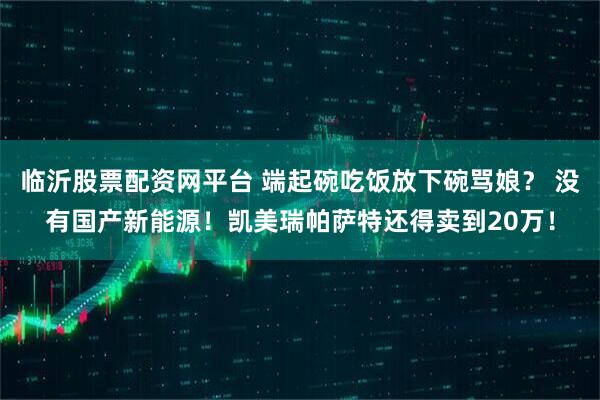 临沂股票配资网平台 端起碗吃饭放下碗骂娘？ 没有国产新能源！凯美瑞帕萨特还得卖到20万！