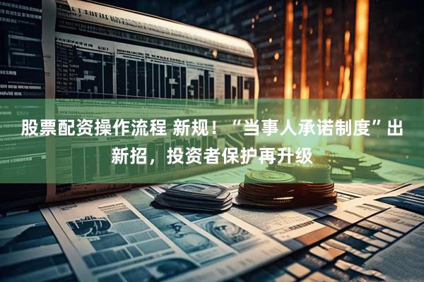 股票配资操作流程 新规！“当事人承诺制度”出新招，投资者保护再升级
