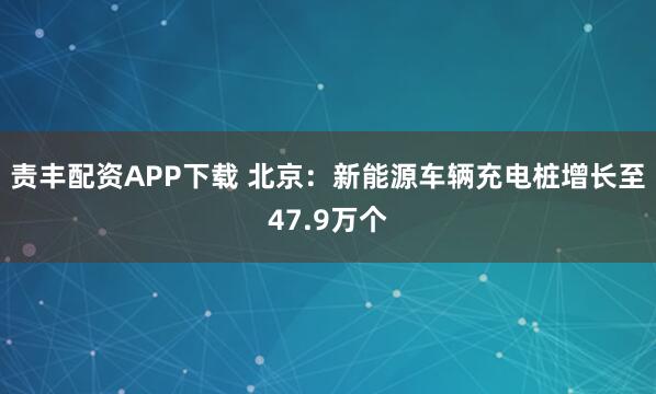 责丰配资APP下载 北京：新能源车辆充电桩增长至47.9万个