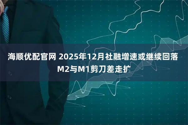 海顺优配官网 2025年12月社融增速或继续回落 M2与M1剪刀差走扩