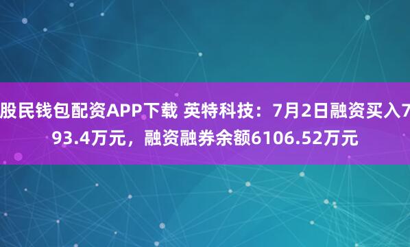 股民钱包配资APP下载 英特科技：7月2日融资买入793.4万元，融资融券余额6106.52万元