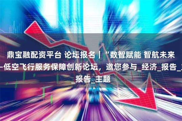 鼎宝融配资平台 论坛报名｜“数智赋能 智航未来”——低空飞行服务保障创新论坛，邀您参与_经济_报告_主题